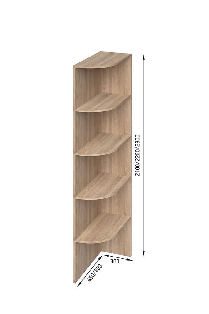 Консоль радиусная угловая для шкафов SENAM E-line 2100x300x450 мм ДСП 16 мм правая (КЗ.1.21.45.3.16.П) - фото 3