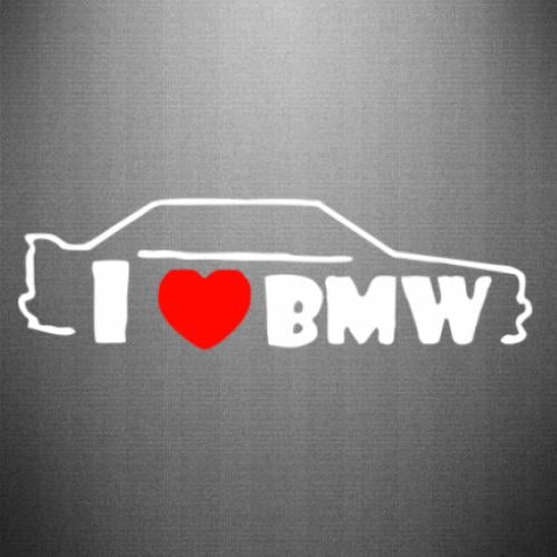 Наклейка I love BMW 15x4,5 см (27374241)