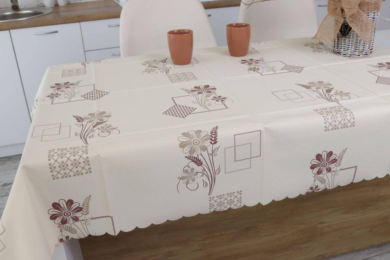 Скатертина Святкова з мереживом тканинна 140x220 см (2248982120)