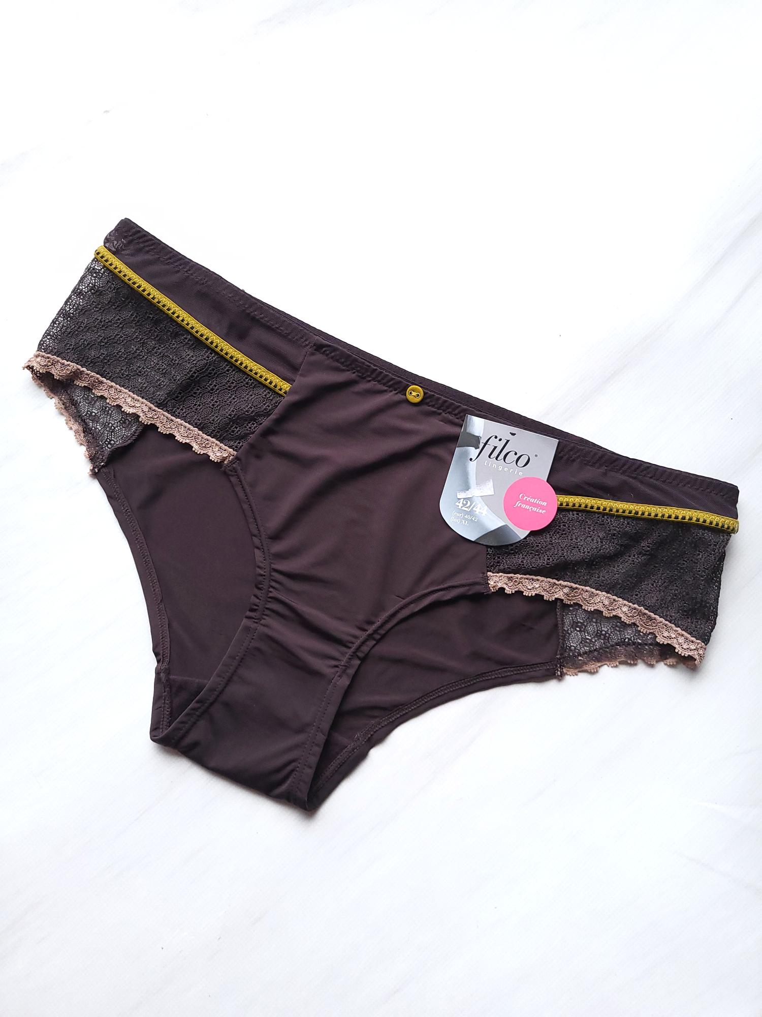 Трусики женские с кружевом Filco А-992 XL Коричневый (48)