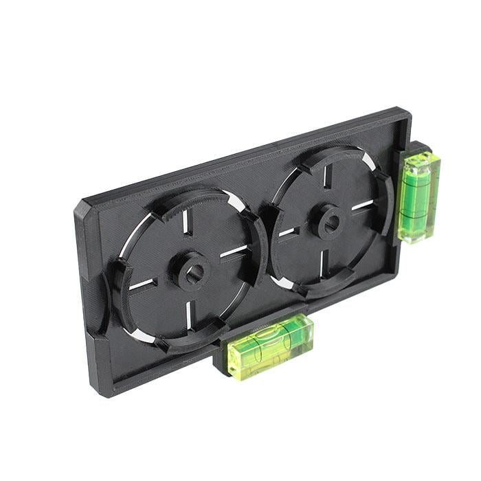 Кондуктор для разметки подрозетников/розеток и настенных переключателей с уровнями на 2 розетки D 70 мм (455361)