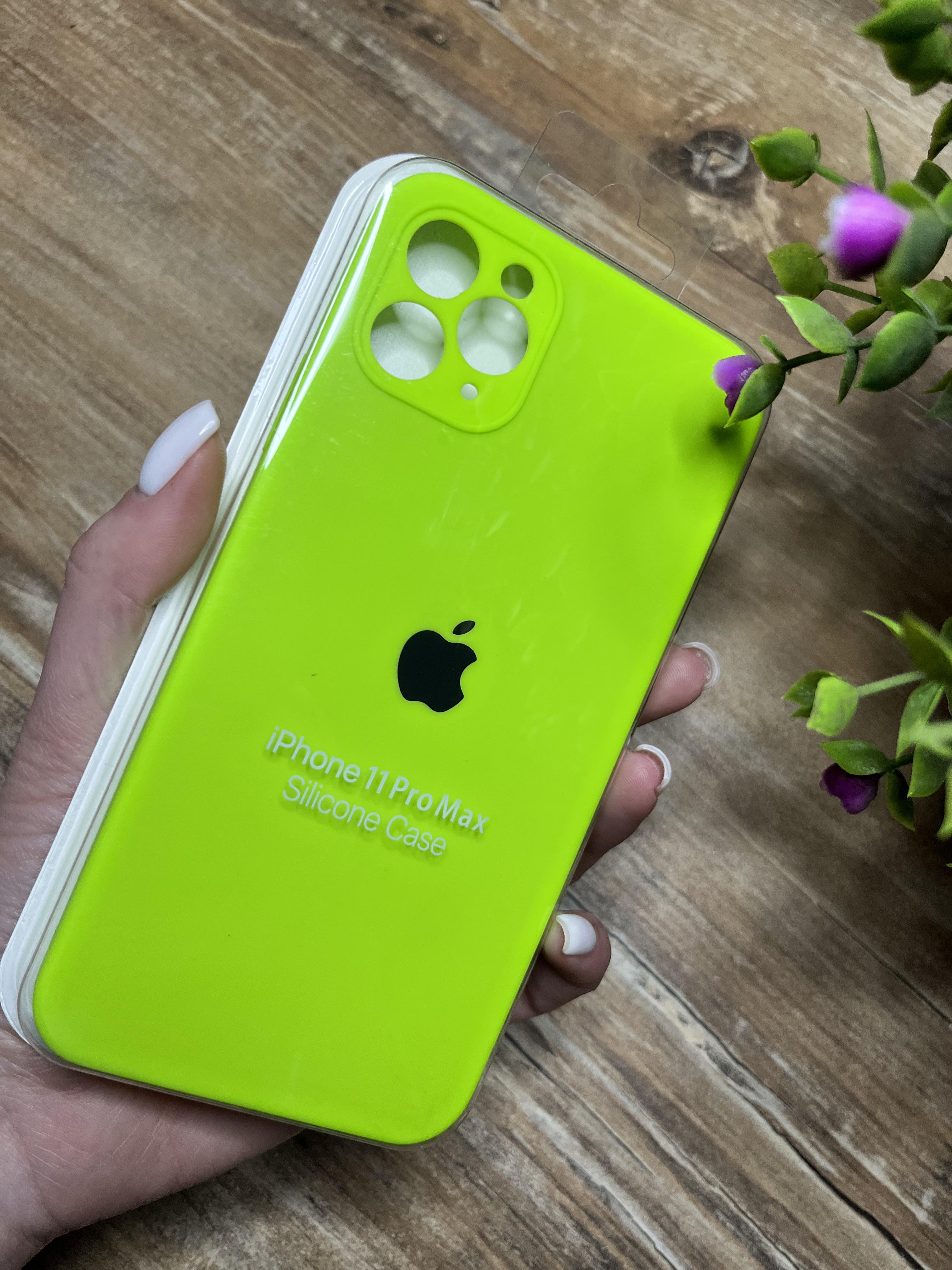 Чохол накладка на iPhone (Айфон) 11 pro max квадратні борти silicone case full camera на apple