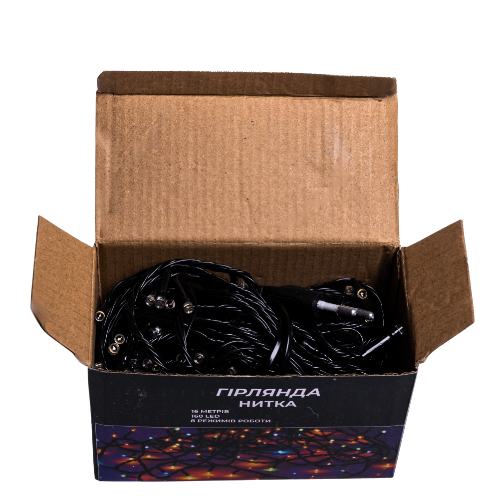 Гірлянда кімнатна Нитка W160LED16MBW 14 м 160 LED Чорний/Холодний Білий (29912827) - фото 4 Гірлянда кімнатна Нитка W160LED16MBW 14 м 160 LED Чорний/Холодний Білий (29912827) - фото 4