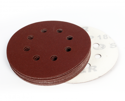 Набор шлифовальной бумаги S&R 8 отверстий 125 мм 120 шт. (235125120)