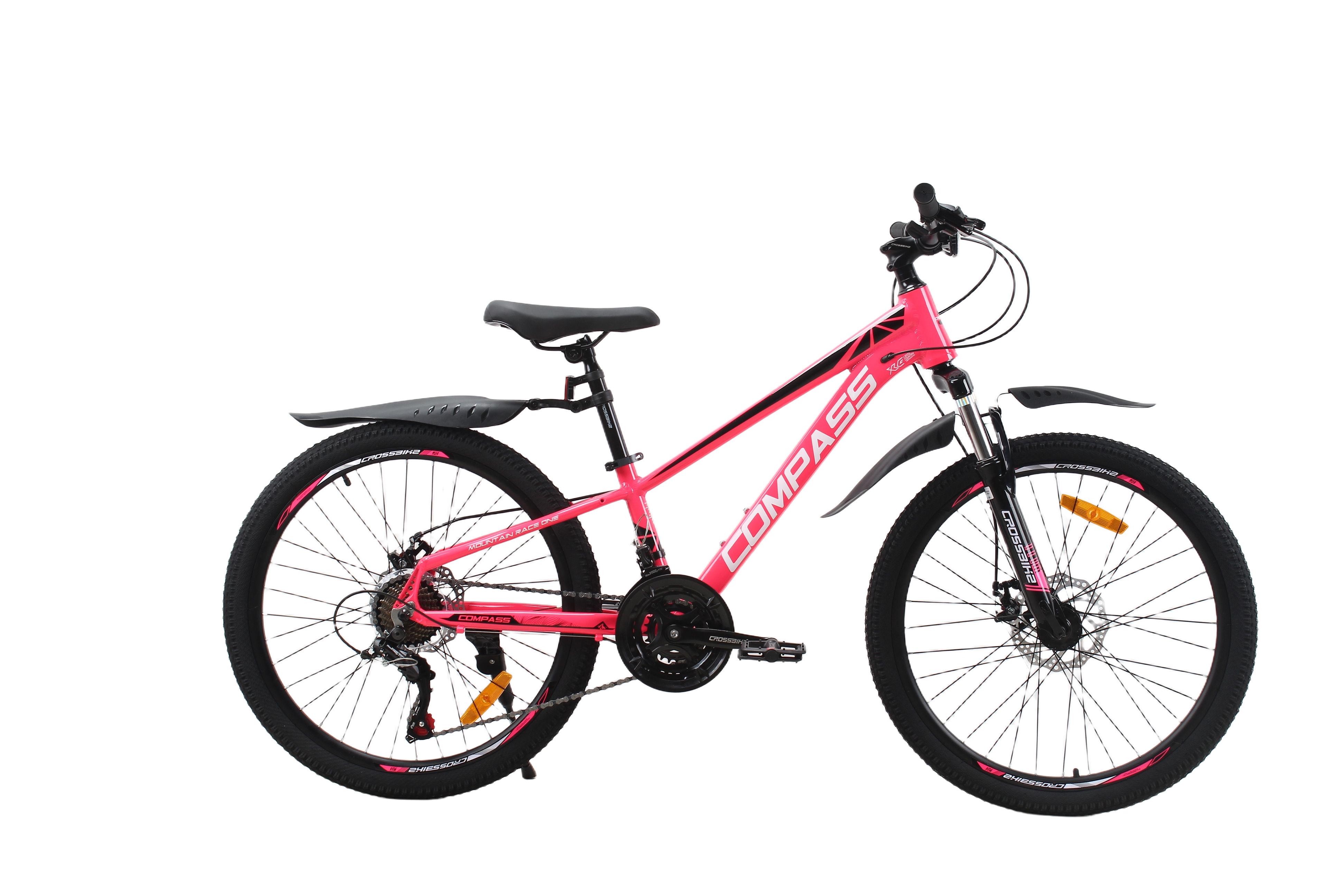 Велосипед CrossBike COMPASS 24" 11" Розово-Черный