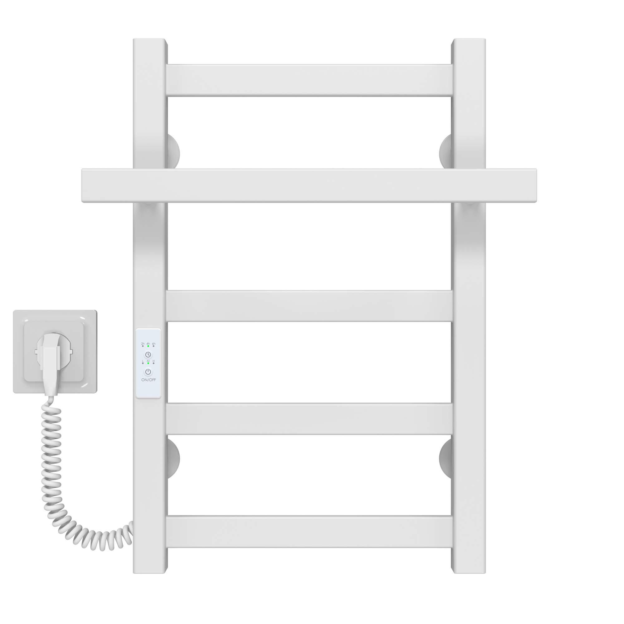 Полотенцесушитель электрический Deffi Nicolе П5 WD04 нержавеющая сталь 300х500 мм Белый (A.NI.50.30.5.EWL4)