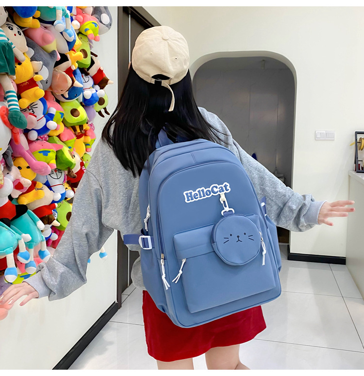 Школьный рюкзак для девочки Hello Cat 5в1 5-11 класс Голубой (27668053) - фото 7 Школьный рюкзак для девочки Hello Cat 5в1 5-11 класс Голубой (27668053) - фото 7