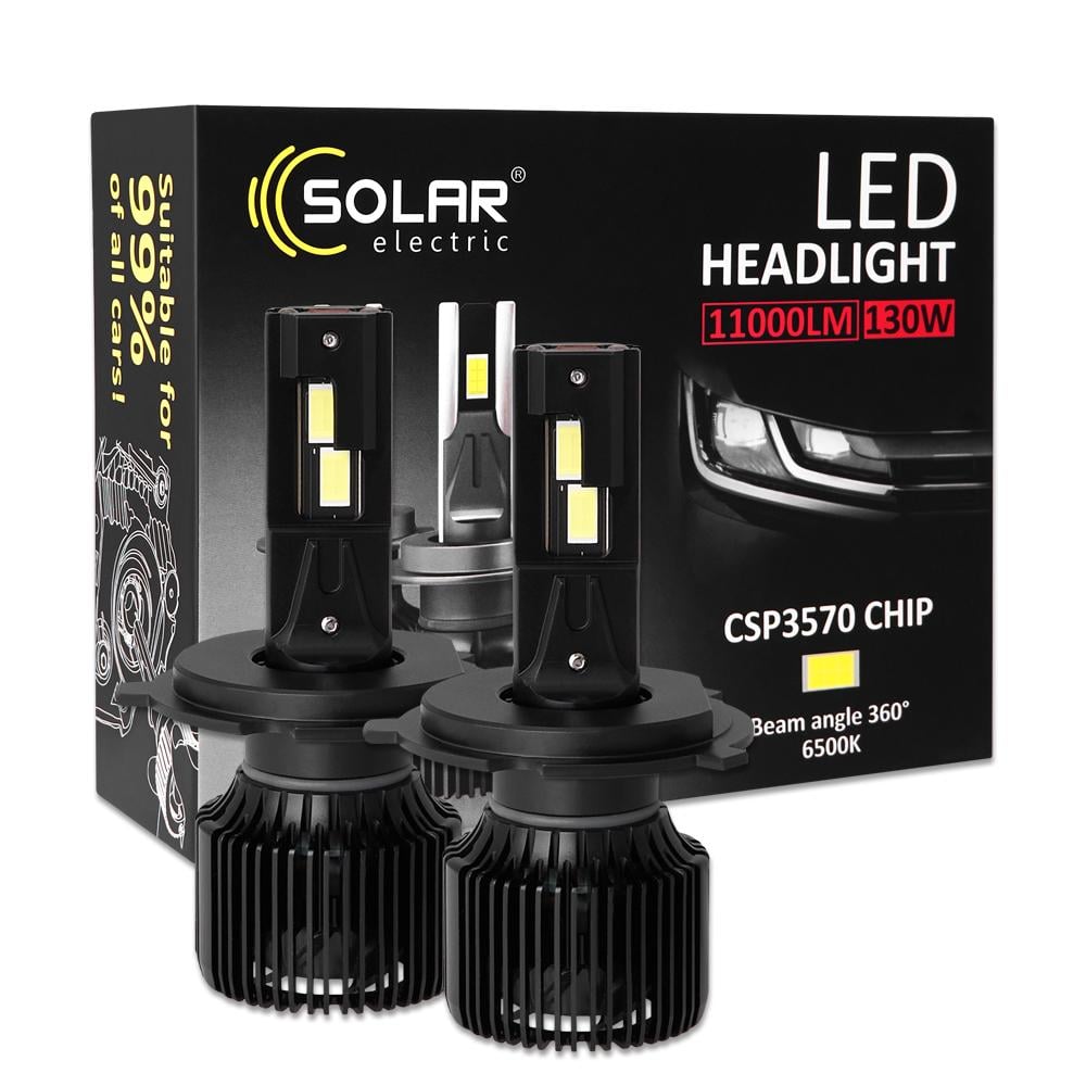 Автолампа Solar LED H4 12/24V 130W 11000Lm 6500K CSP3570 2 шт.