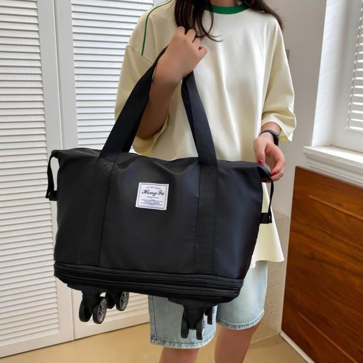 Сумка дорожня на колесах Hong Fu з розширенням Чорний (2950 TB) - фото 2 Сумка дорожня на колесах Hong Fu з розширенням Чорний (2950 TB) - фото 2