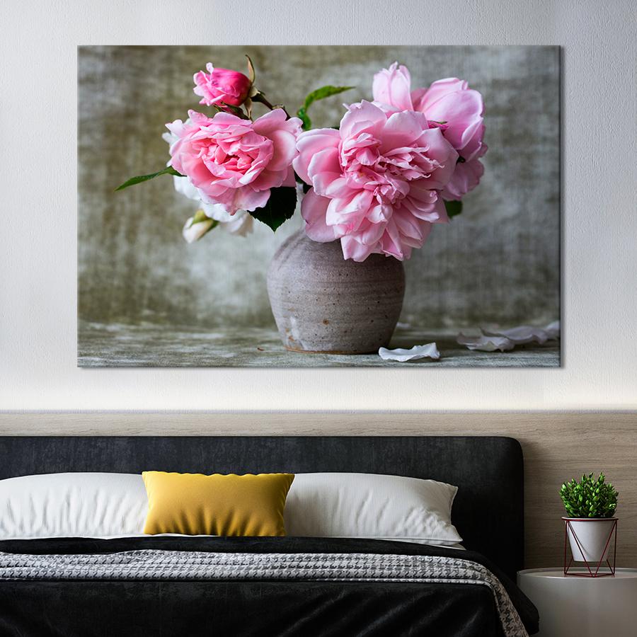 Картина цветы и растения Розовые пионы 80x54 см (A974-1)