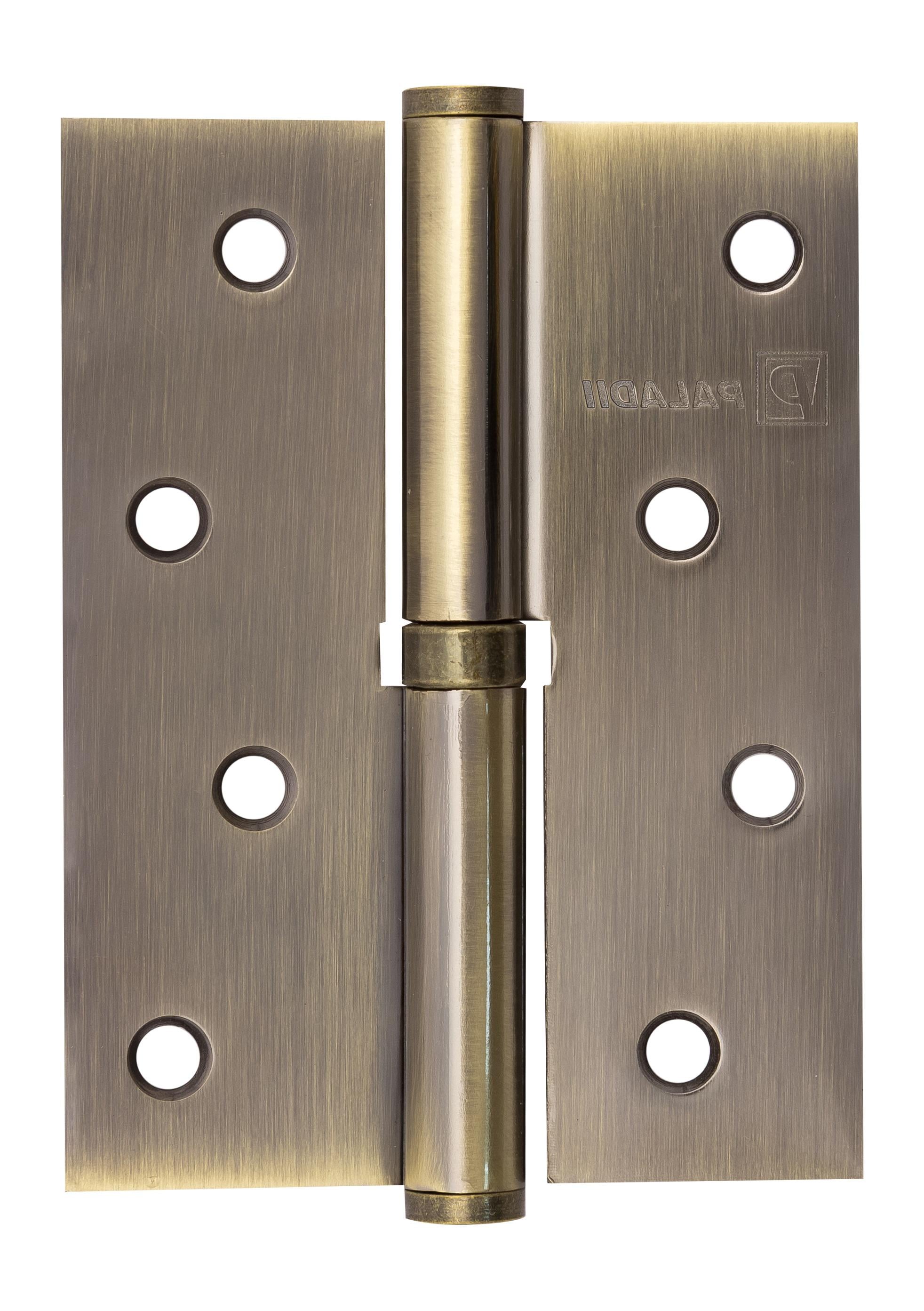 Петля для дверей врезная разъемная Paladii правая 1ВВ AB 100х75х2,5 мм 2 шт. Бронзовый (ПП047)