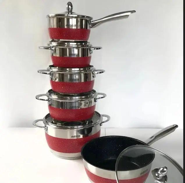 Набор посуды Benson BN-294 нержавеющая сталь 12 пр. (30547407) - фото 2 Набор посуды Benson BN-294 нержавеющая сталь 12 пр. (30547407) - фото 2