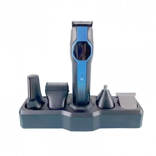 Машинка-стайлер для стрижки VGR V-173 13в1 с насадками и подставкой Синий