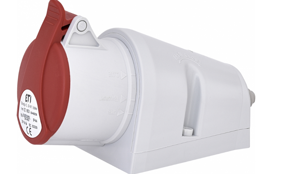 Силовая розетка настенная ETI 16A EZ-1653 IP44 400V 3P+N+PE 5 полюсов (29464350)