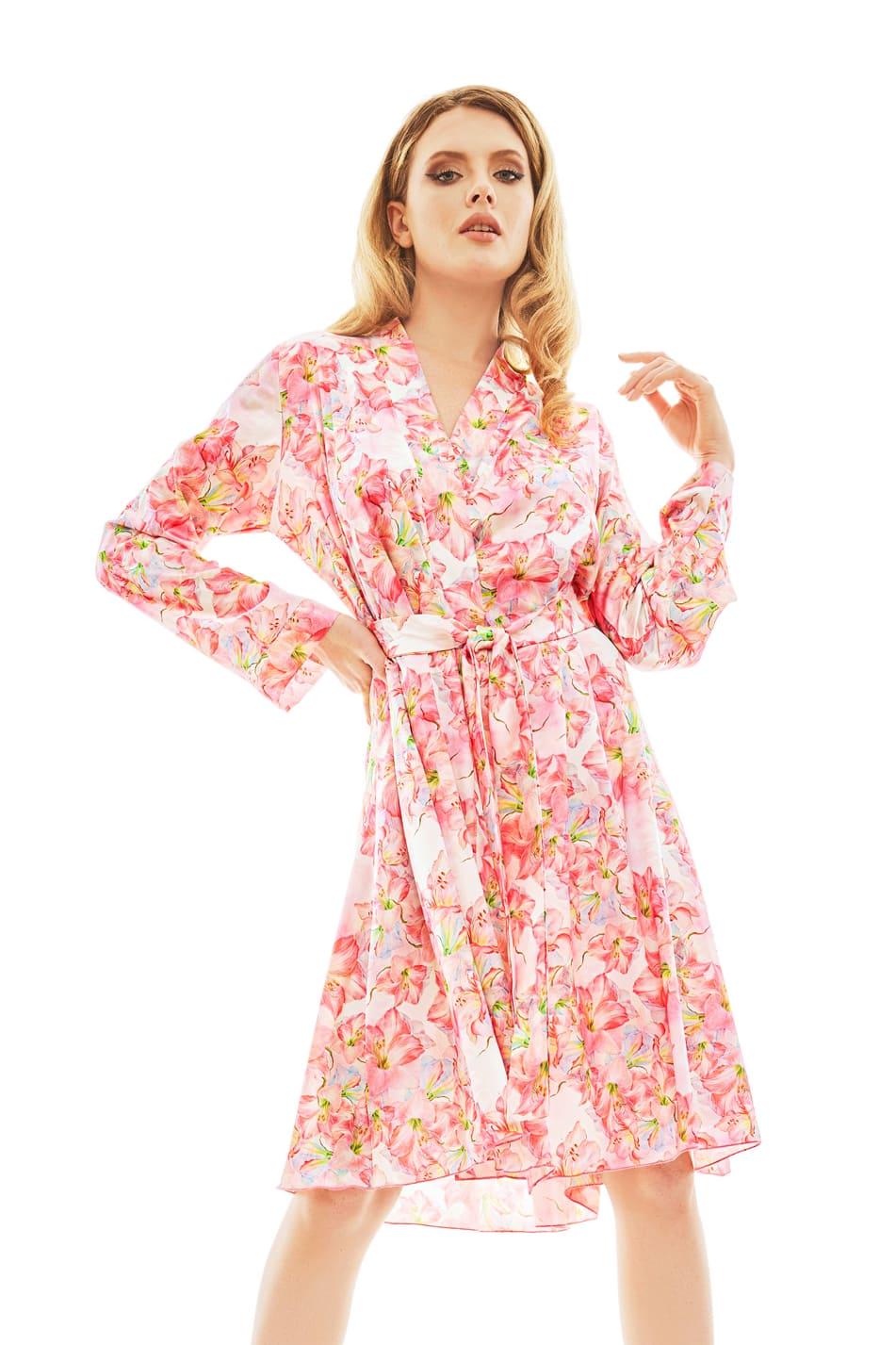 Пеньюар атласный Anais Miyu one robe L/XL Розовый (97282)