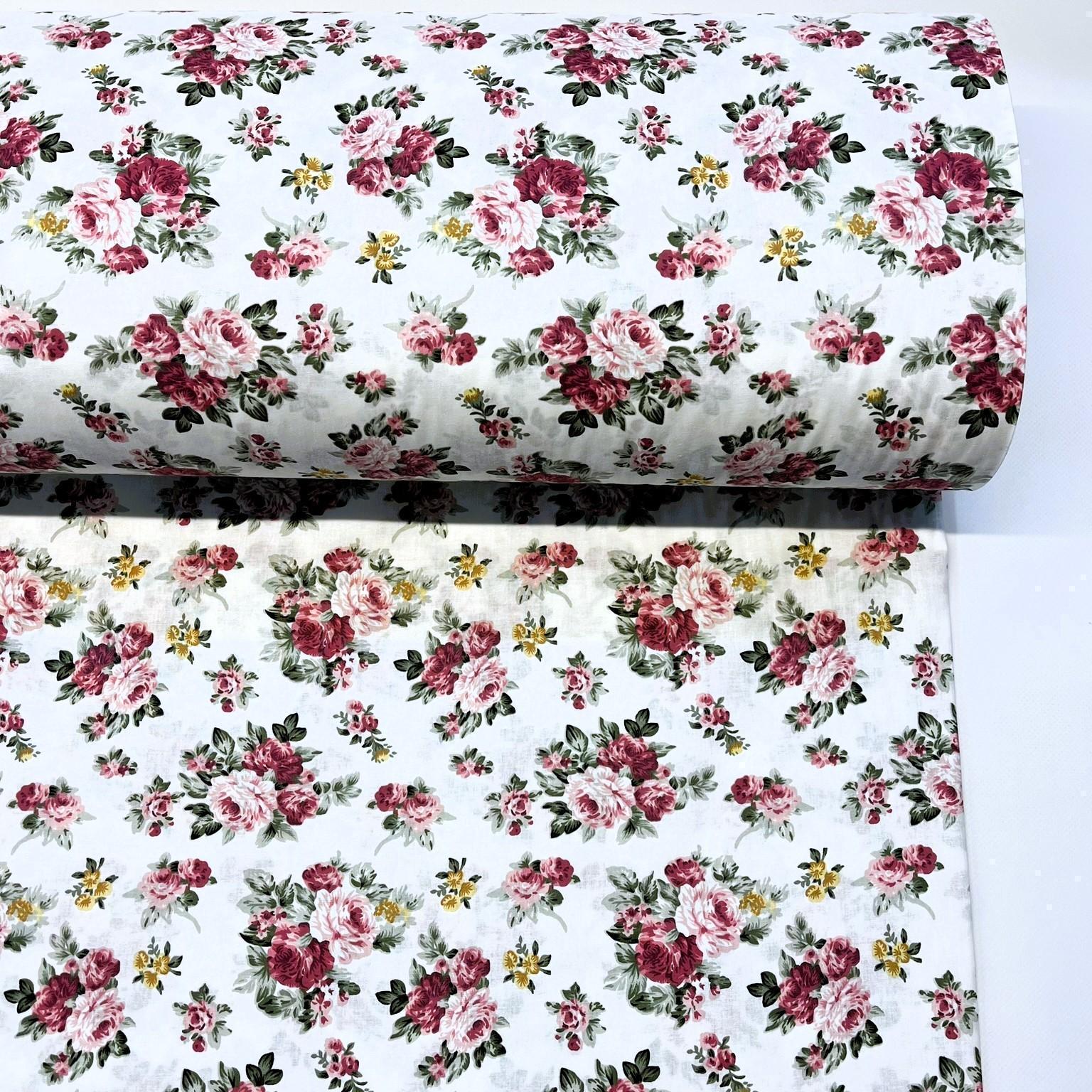 Ткань для постельного белья ранфорс розы 240 см Белый (11/25149/6 02859)