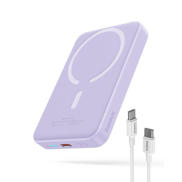 Повербанк BASEUS Magnetic Mini Air Wireless Fast Charge 10000mAh 20W із кабелем Purple (P10059001513-00)