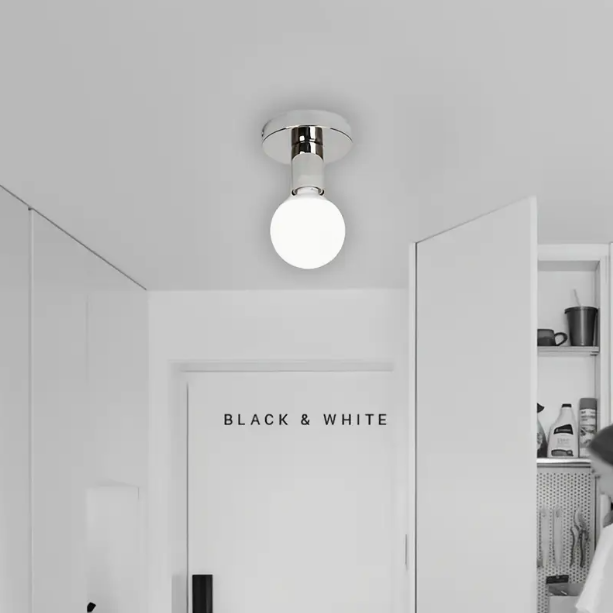 Потолочный светильник в стиле лофт без плафона Хром