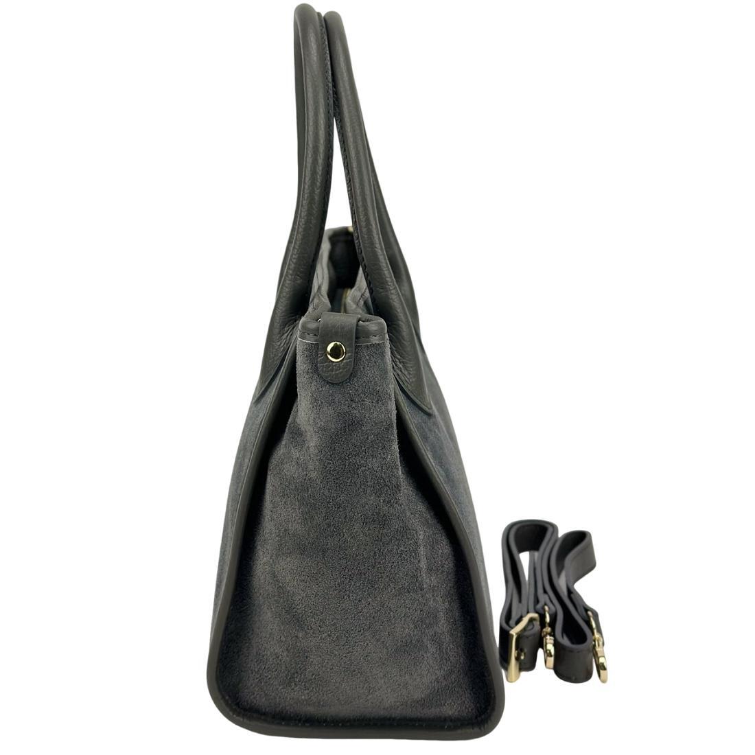 Жіноча сумка Royal Bag F-IT-7685DG замшева Сірий (8023) - фото 5 Жіноча сумка Royal Bag F-IT-7685DG замшева Сірий (8023) - фото 5