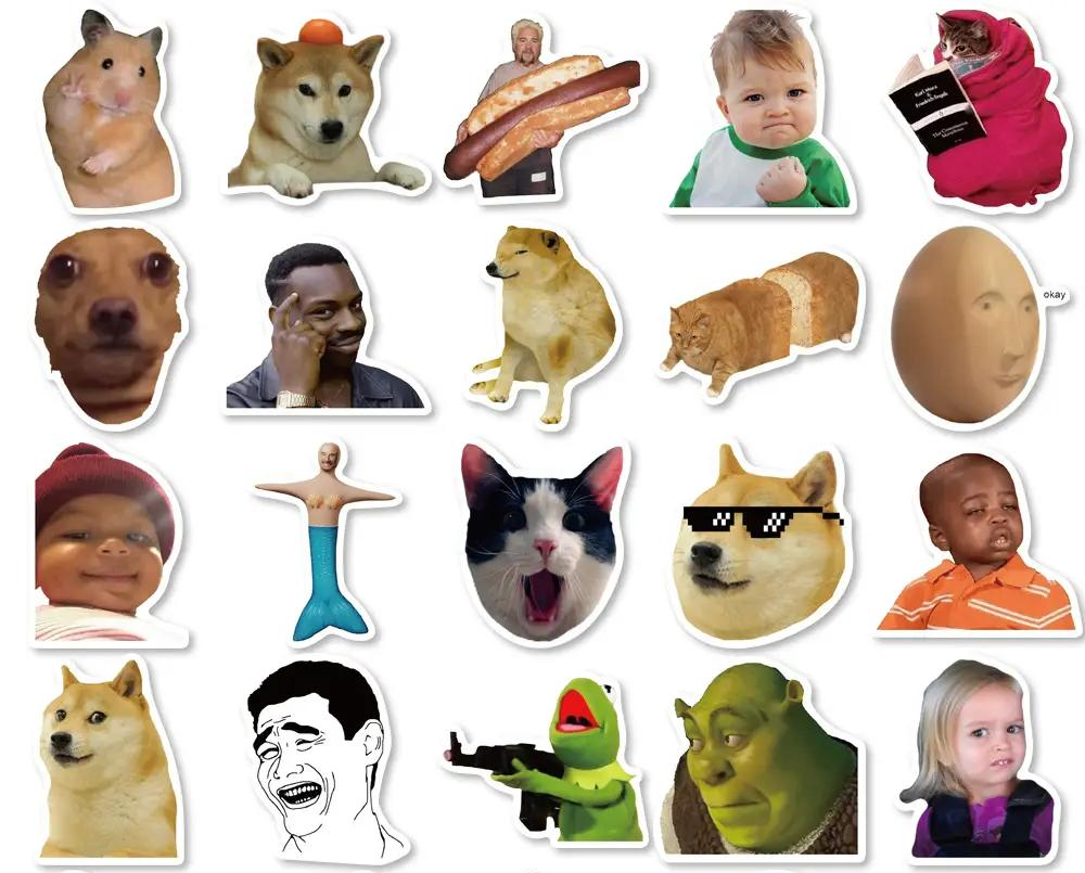 Набор наклеек Мем/шутки для гаджета/телефона 20 шт. (10116)