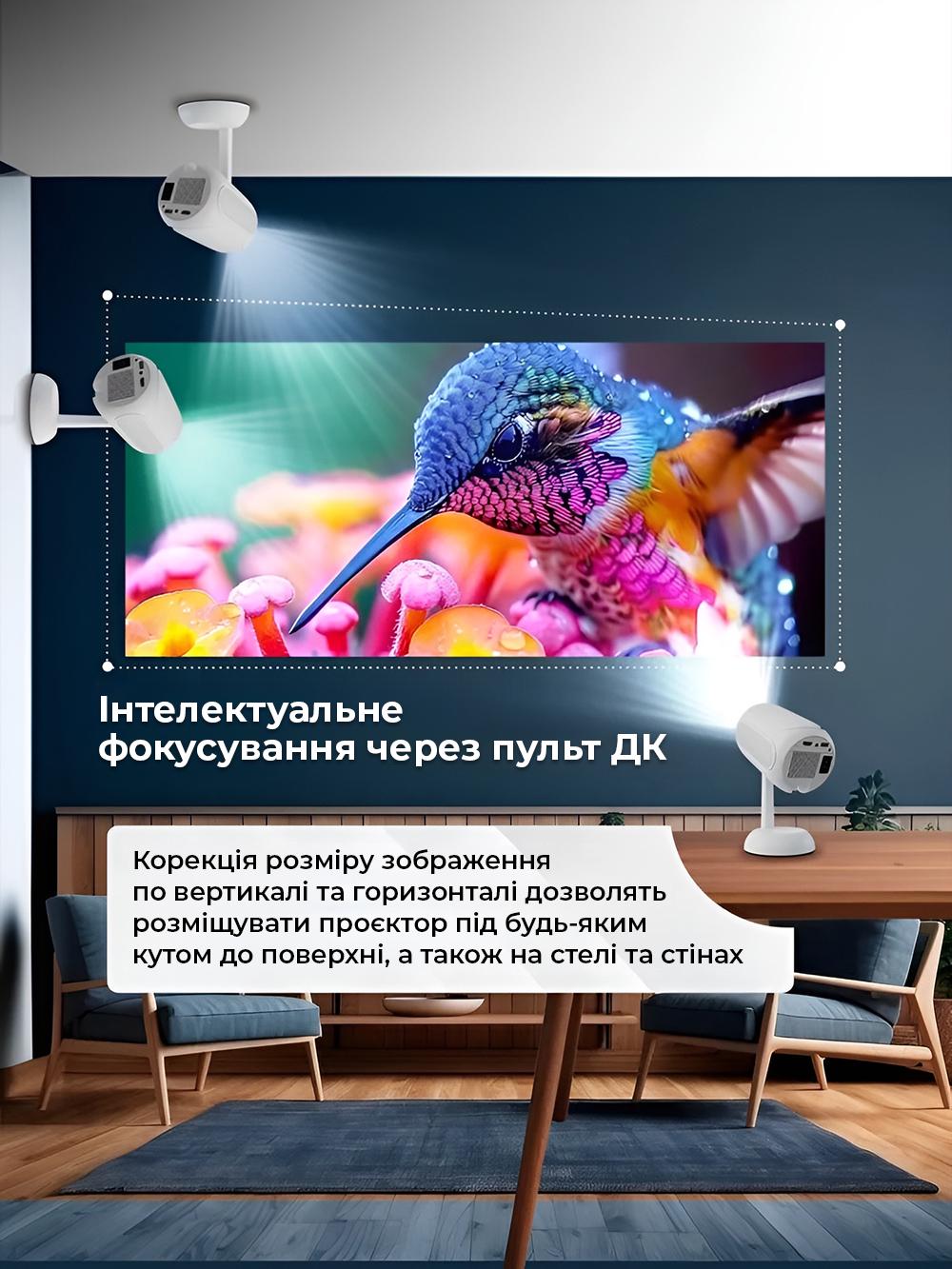 Проектор для будинку Andowl PR60X1 4k full hd wifi hdmi і usb Білий (996036a6) - фото 6