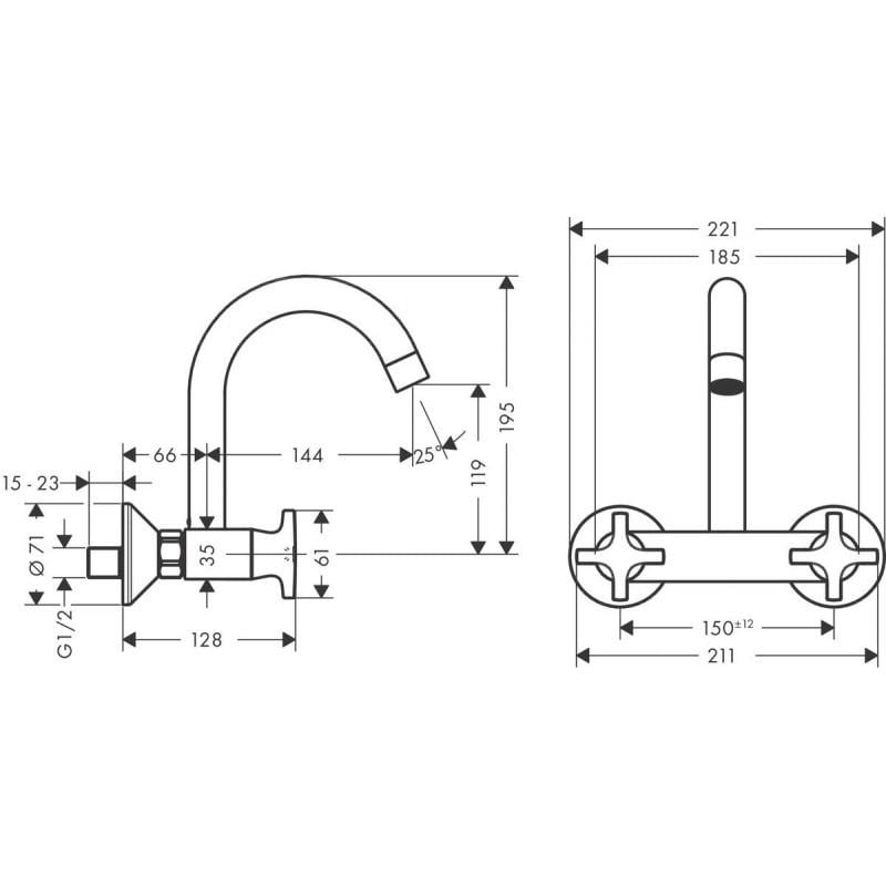 Смеситель для кухни Hansgrohe Logis Classic (71286000) - фото 2