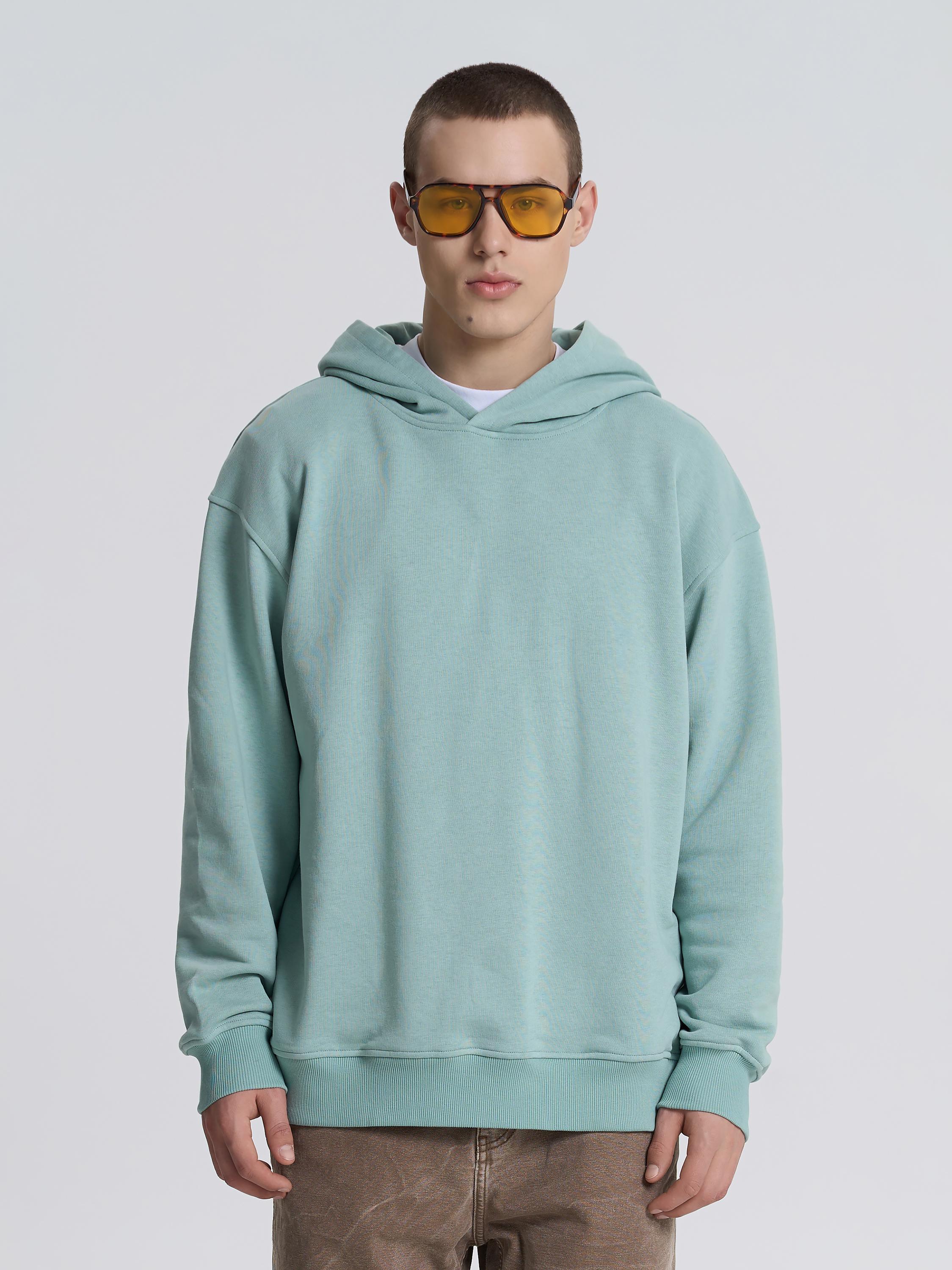 Худі чоловічий без кишені ROZA 240619 L Темно-бірюзовий (4824005723773)