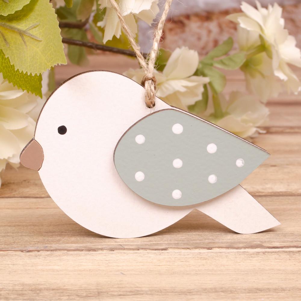 Деревянная подвеска Птичка в горошек (942-1)