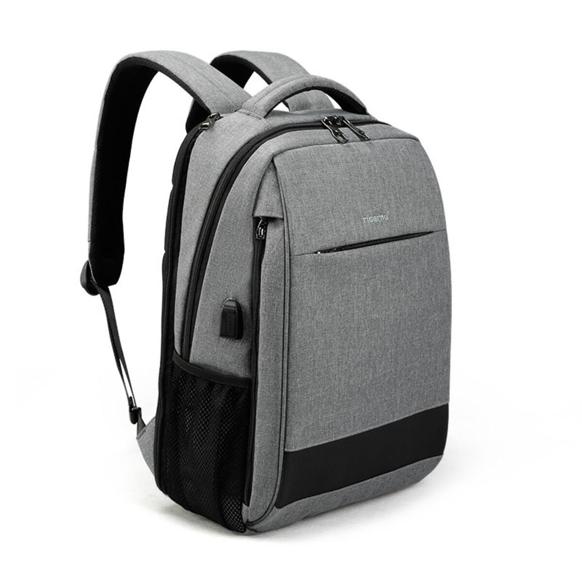 Городской рюкзак Tigernu T-B3516 для ноутбука 15,6" с USB 22 л + кодовый замок Серый (1764)