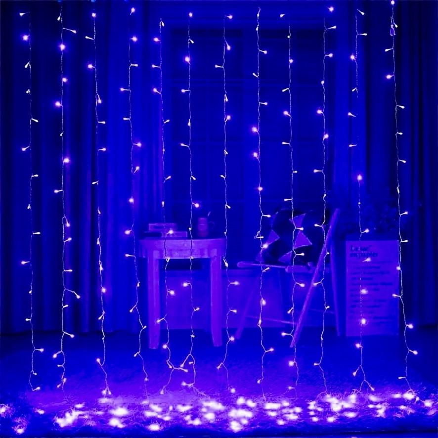 Гирлянда Alphatrade Штора 3x3 м 420 LED статика Прозрачный/Синий (120182) Гирлянда Alphatrade Штора 3x3 м 420 LED статика Прозрачный/Синий (120182)