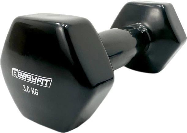 Гантель для фітнесу EasyFit із вініловим покриттям 3,0 кг Чорний (EF-0030-BK)