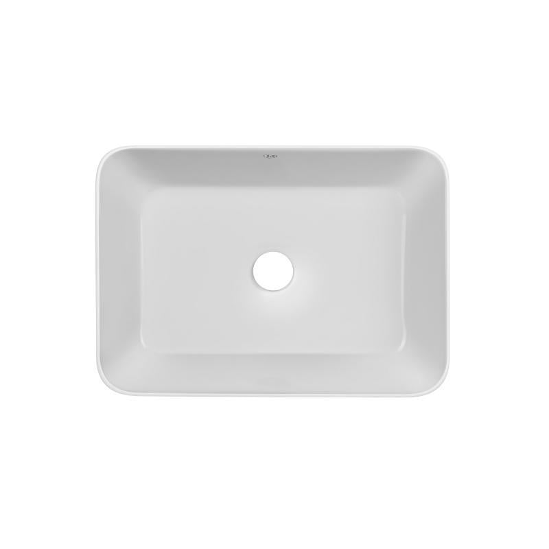 Раковина накладна Qtap Virgo N прямокутна без донного клапана White (QT18116308W)