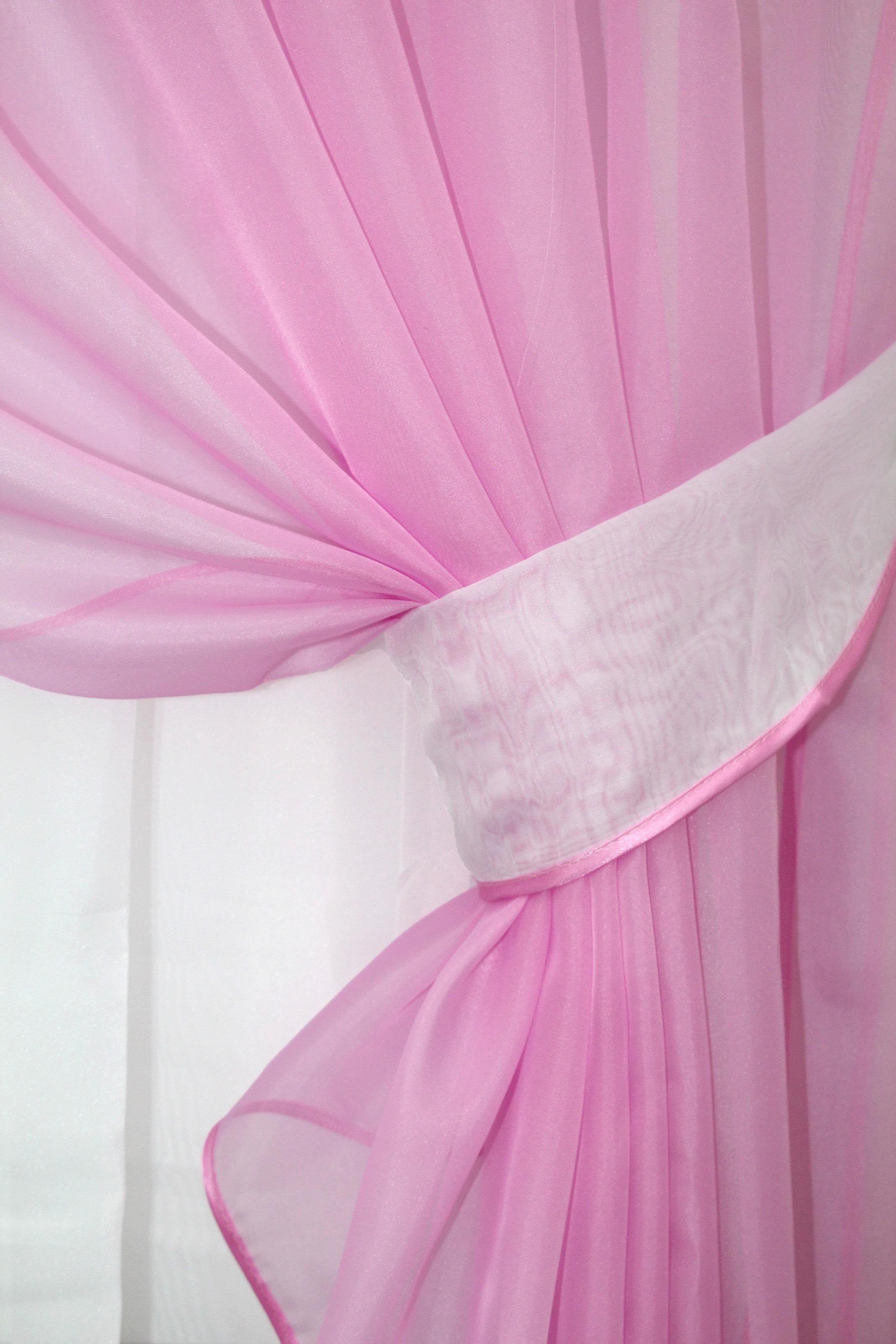 Фіранка кухонна VR-Textil № 018к з ламбрекеном 270х170 см Рожевий/Білий (50-836) - фото 3