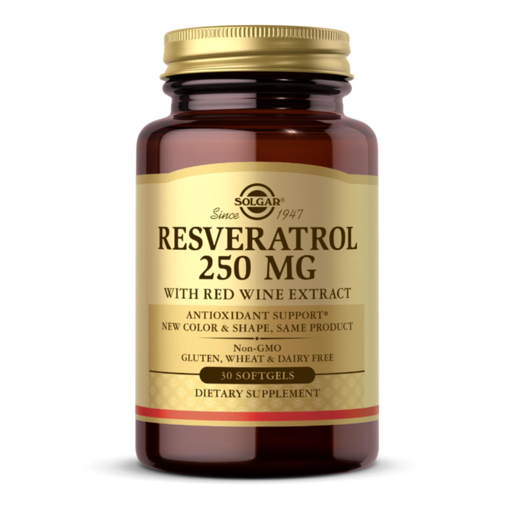Натуральная добавка Resveratrol 250 mg with Red Wine Extract 30 softgels (2022-10-1542)
