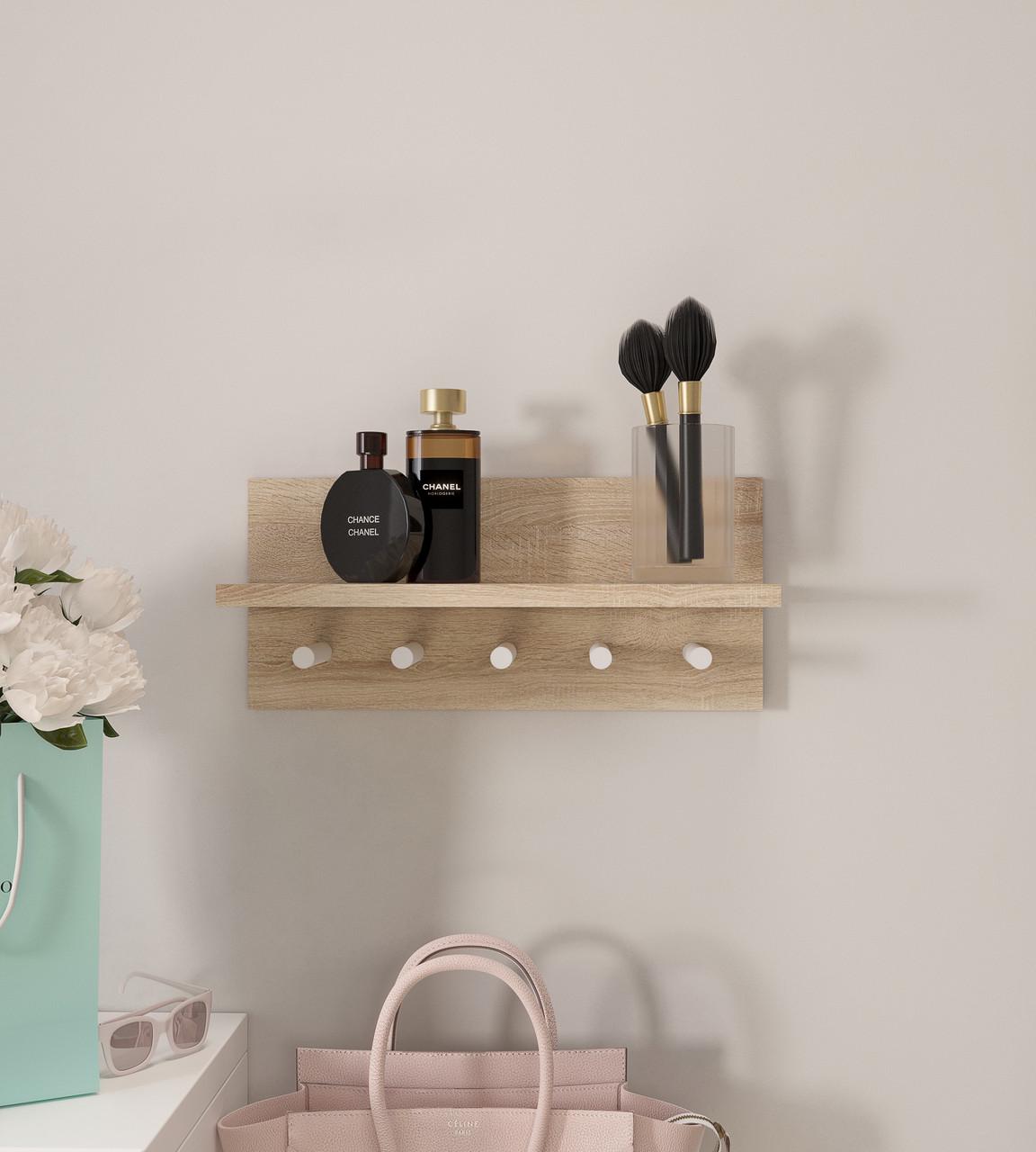 Ключница настенная W-3 400х116х180 мм Дуб Сонома/Нагель Белый