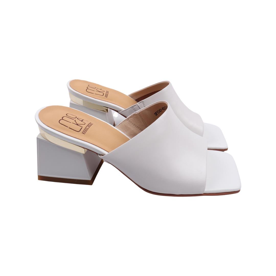 Шлепанцы женские Molka из кожи р. 39 Белый (224-22LSH)