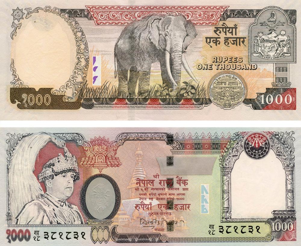 Коллекционная банкнота Непал 1000 рупий 2002 UNC P51 (Б06543)