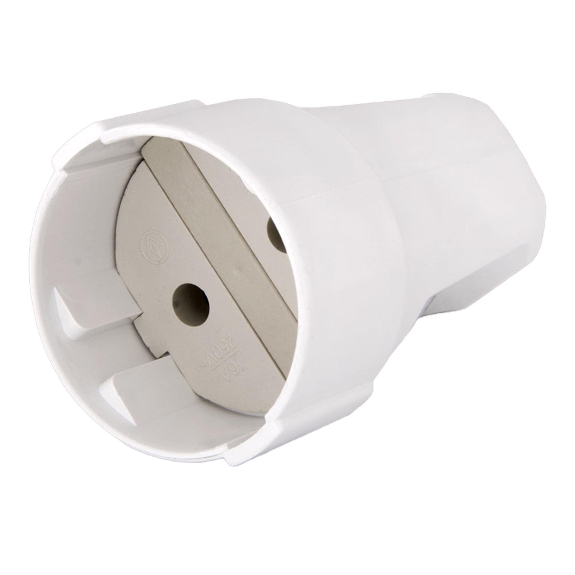 Розетка гніздо штепсельне Quantum переносне без заземлення 10A Білий (3857)