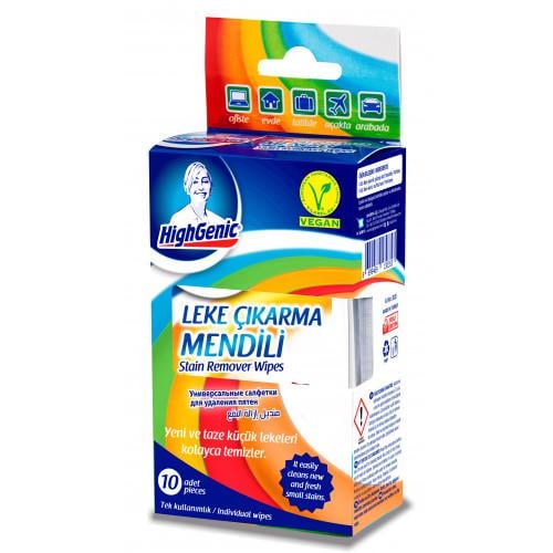 Салфетки HighGenic для удаления новообразованных пятен из текстиля 10 шт.