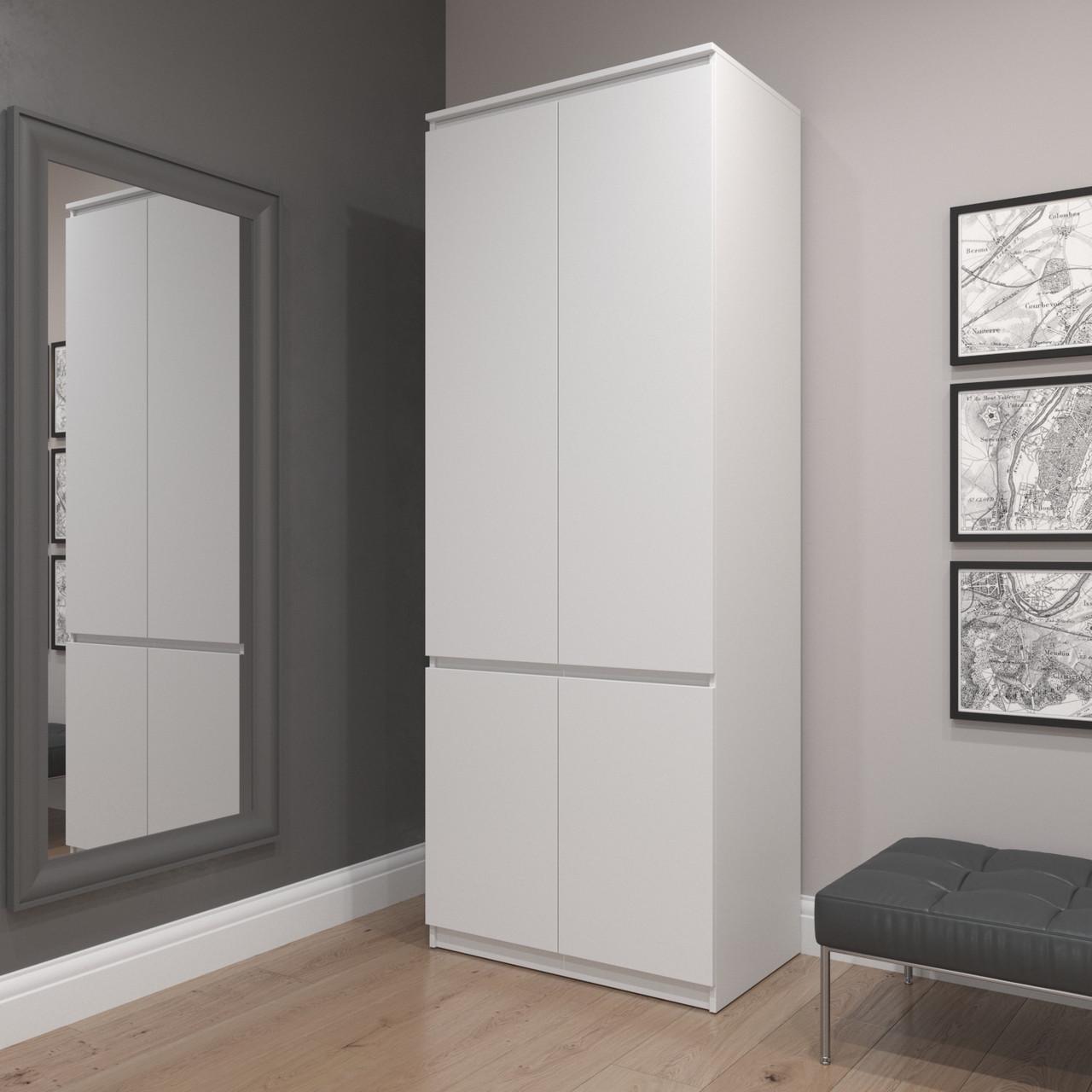 Шафа гардеробна Вайс R-10 802х500х2110 мм Білий (30778010) - фото 1 Шафа гардеробна Вайс R-10 802х500х2110 мм Білий (30778010) - фото 1