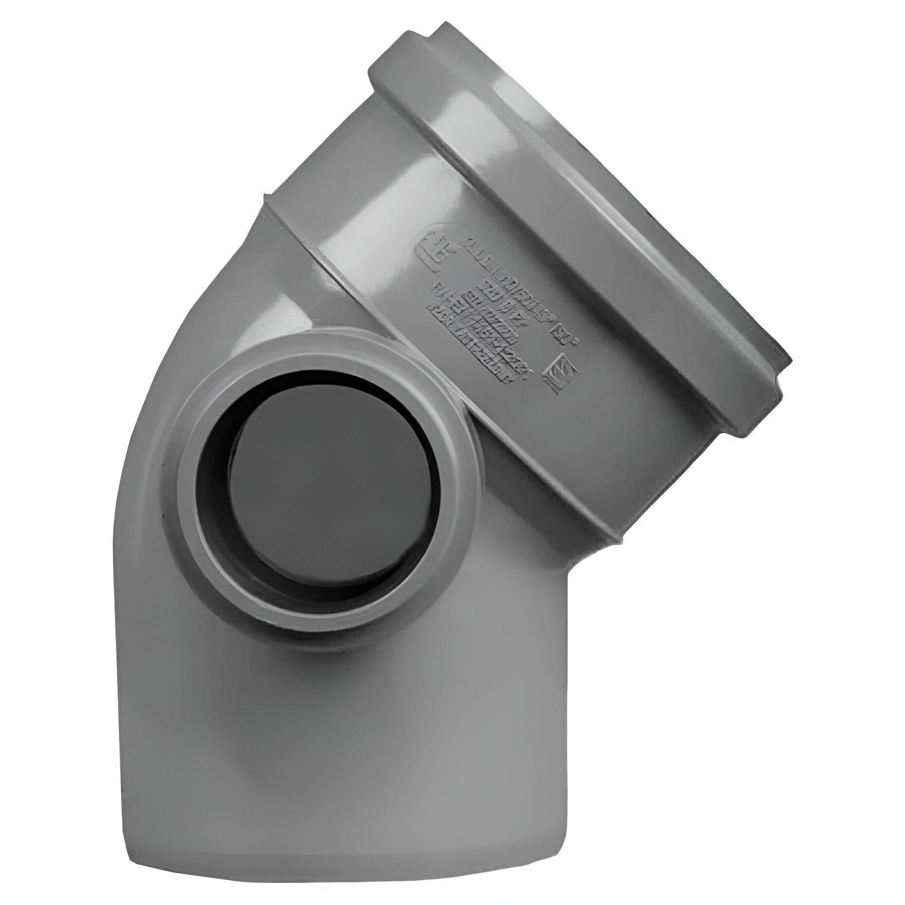 Коліно каналізаційне з відводом вліво SANIBUD ПП 110х50х45х90 мм (AKD47045)