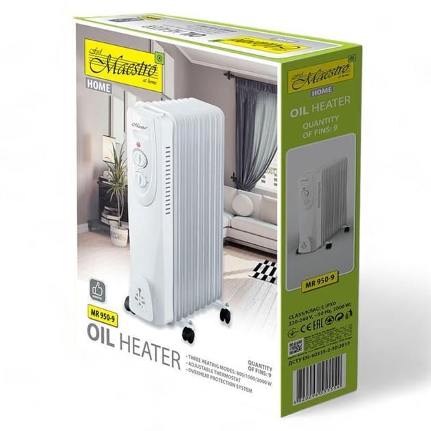 Обігрівач радіаторного типу Maestro MR-950-9 з масляним наповнювачем (2104618417) - фото 4 Обігрівач радіаторного типу Maestro MR-950-9 з масляним наповнювачем (2104618417) - фото 4
