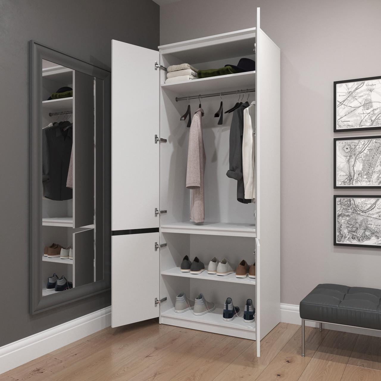 Шафа гардеробна Вайс R-10 802х500х2110 мм Дуб Сонома/Білі планки (30822855) - фото 4 Шафа гардеробна Вайс R-10 802х500х2110 мм Дуб Сонома/Білі планки (30822855) - фото 4