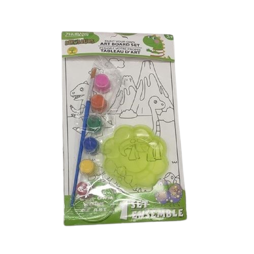 Набор для творчества детский Stenson R97854 Dinosaurs раскраска/краски/кисть/палитра 24х14 см (26258173)