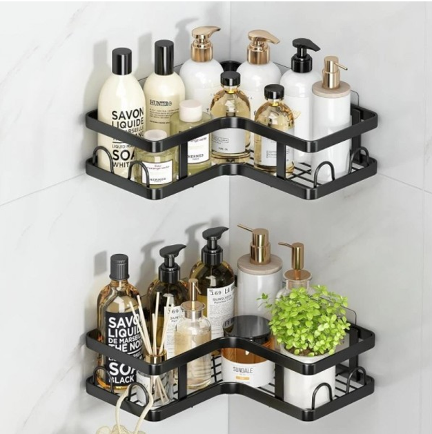 Полиця для ванної кімнати кутова Corner shower caddy 2 шт. Чорний