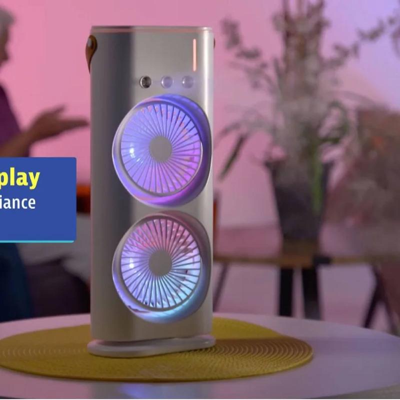 Настільний вентилятор RD-1818 з охолодженням і LED підсвічуванням 10 Вт (45263-RD-1818_406) - фото 2 Настільний вентилятор RD-1818 з охолодженням і LED підсвічуванням 10 Вт (45263-RD-1818_406) - фото 2