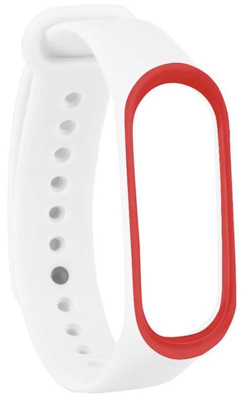 Ремінець UWatch Double Color Replacement Silicone Band Line For Xiaomi Mi Band Line 3/4 White/Red