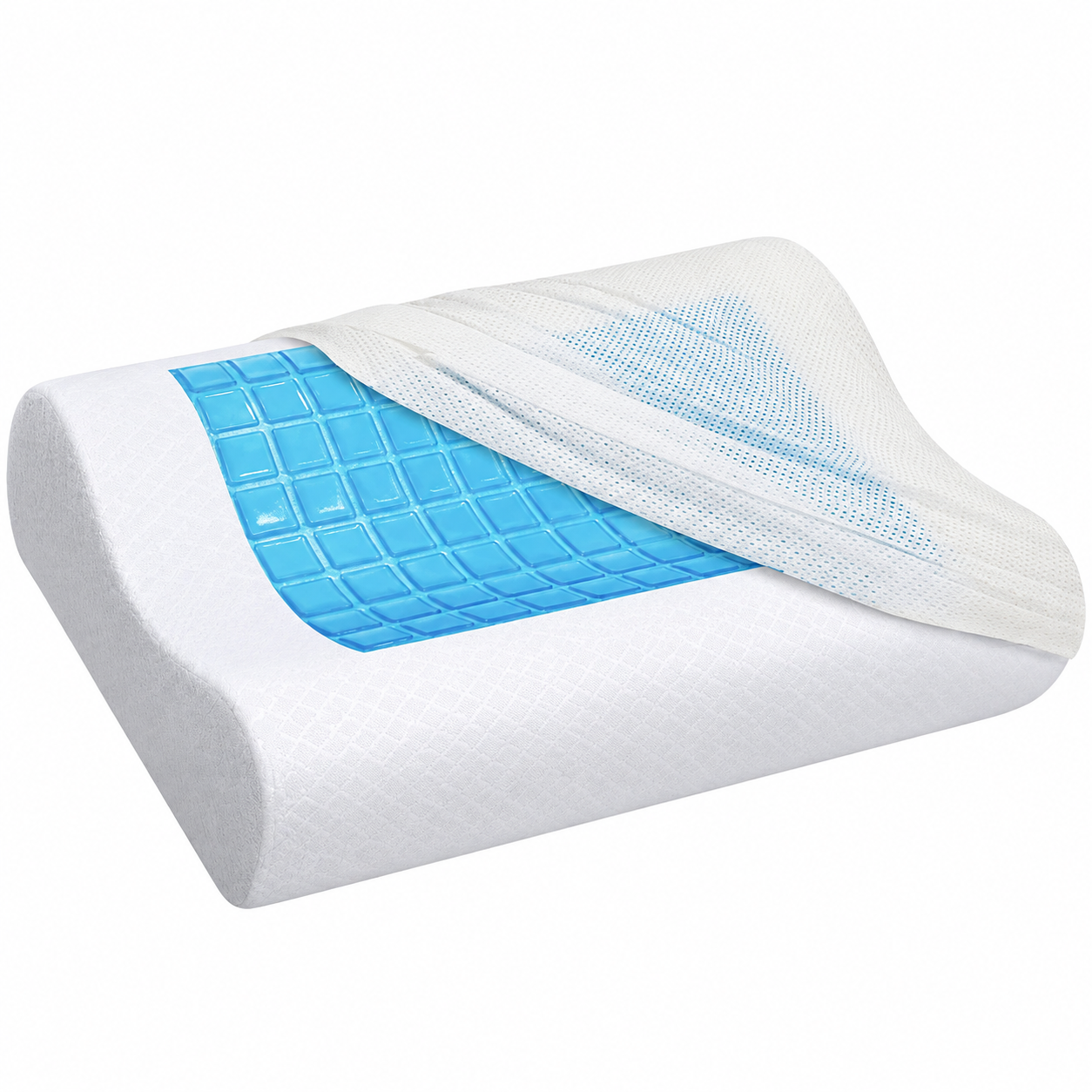 Подушка ортопедическая Malatec 24238 Memory Foam анатомическая/с эффектом памяти для сна на спине и боку 54×34×10 см (24238)
