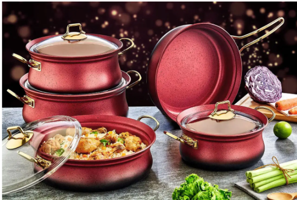 Набір посуду OMS з антипригарним покриттям для індукції 9 предметів - фото 7