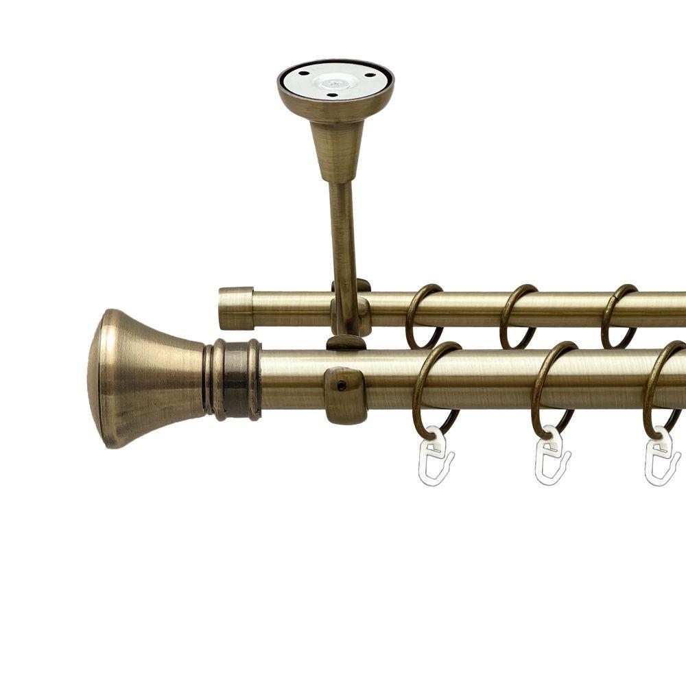 Карниз для штор Orvit Люксор двухрядный гладкий 160 см Антик (00-00018514)